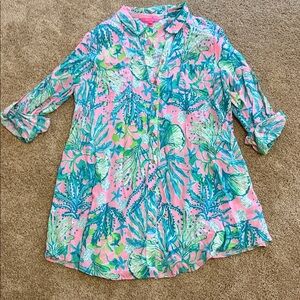 Lilly Pulitzer Pink and Green Swim Coverup